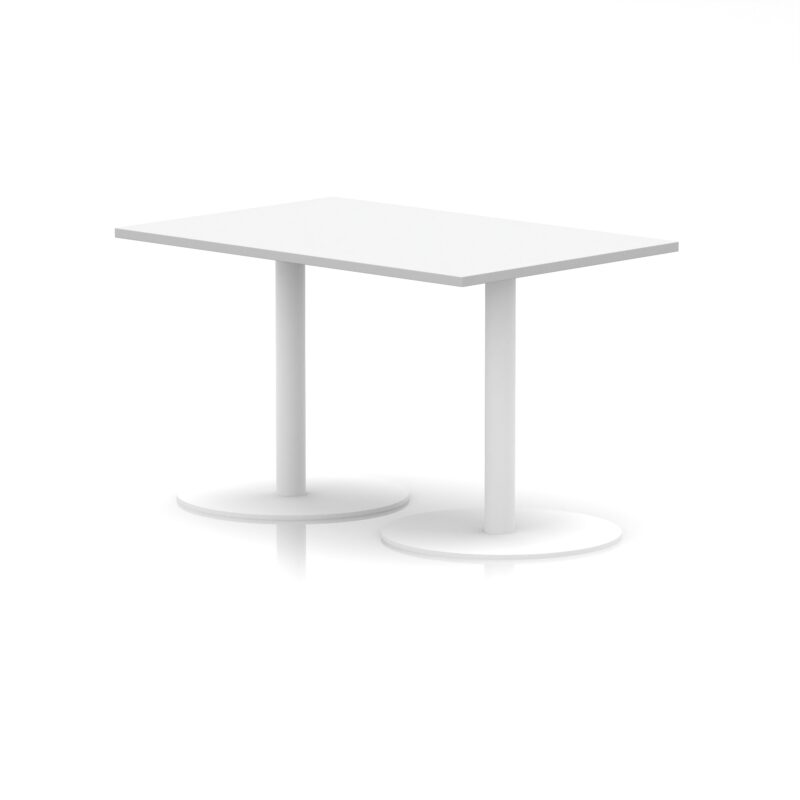 Italia Rectangular Poseur Table White Leg - Image 3