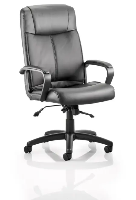 Plaza High Back Executive Black Leather Office Chair with Arms