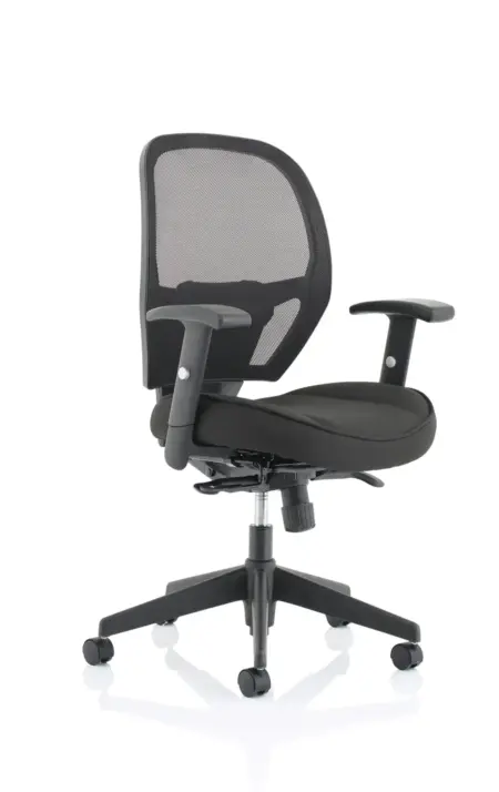Denver High Mesh Back Black Task Operator Office Chair with Arms