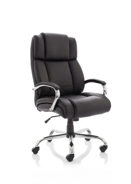 OE - Texas High Back Heavy Duty Executive Black Leather Office Chair with Arms