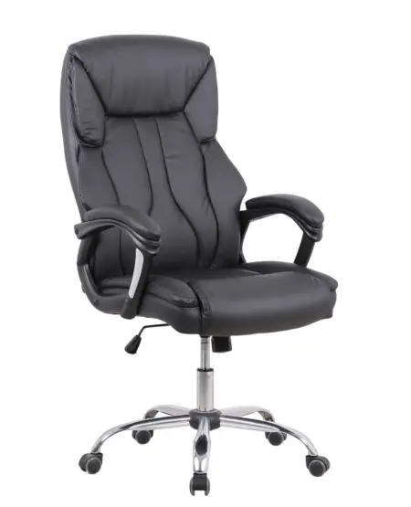 Stratford High Back Executive Black Leather Office Chair with Arms
